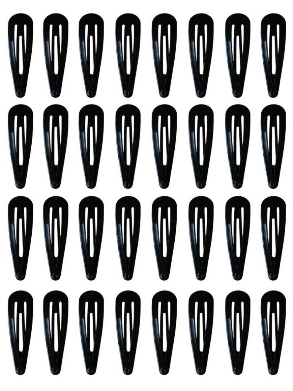 40 Pack Black 2 Inch Barrettes Women Metal Snap Hair Clips Accessories